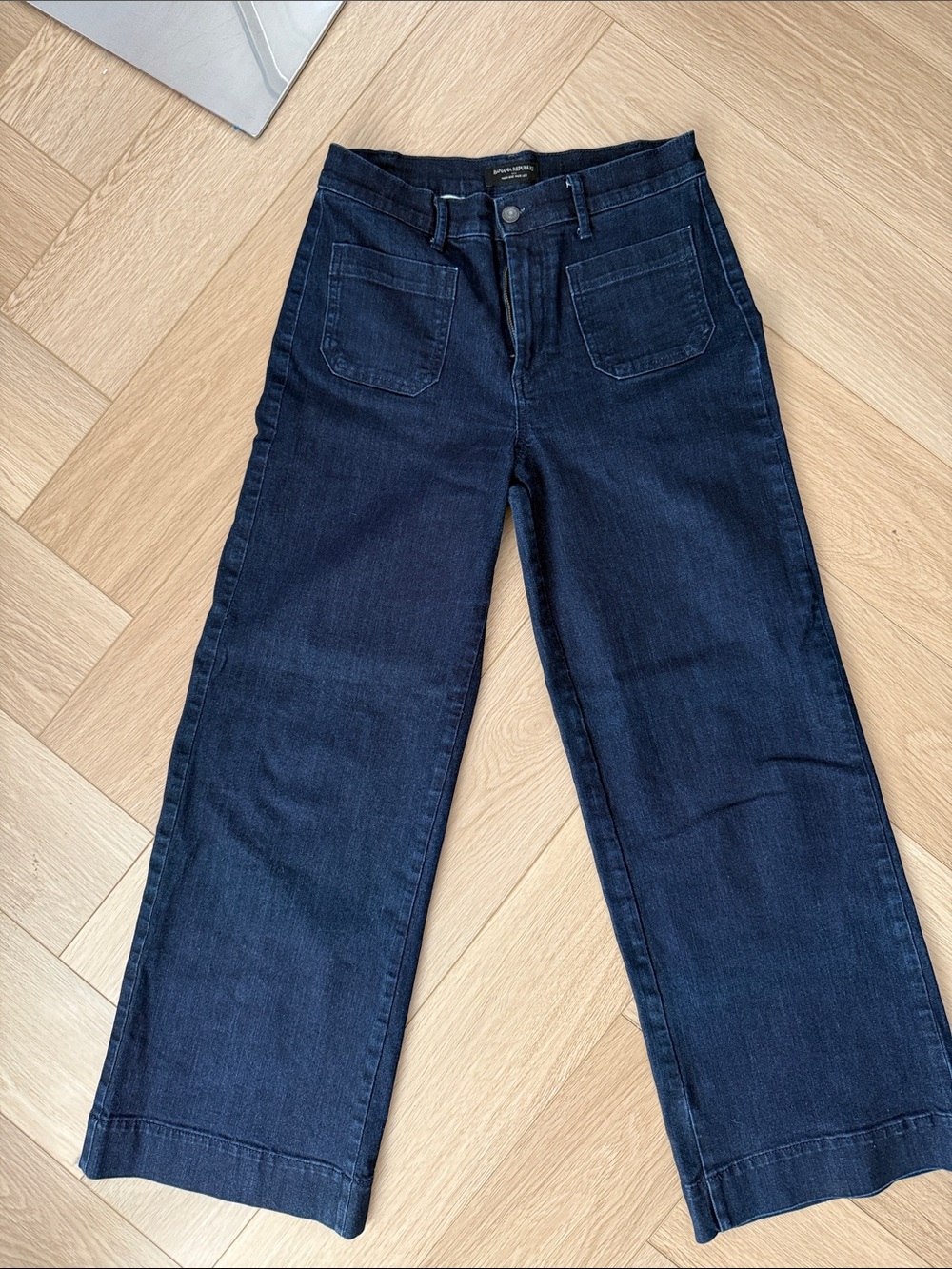 Wide-Leg Dark Blue Women's Jeans